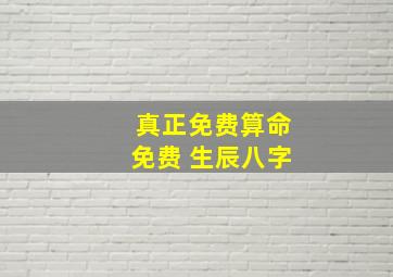 真正免费算命免费 生辰八字